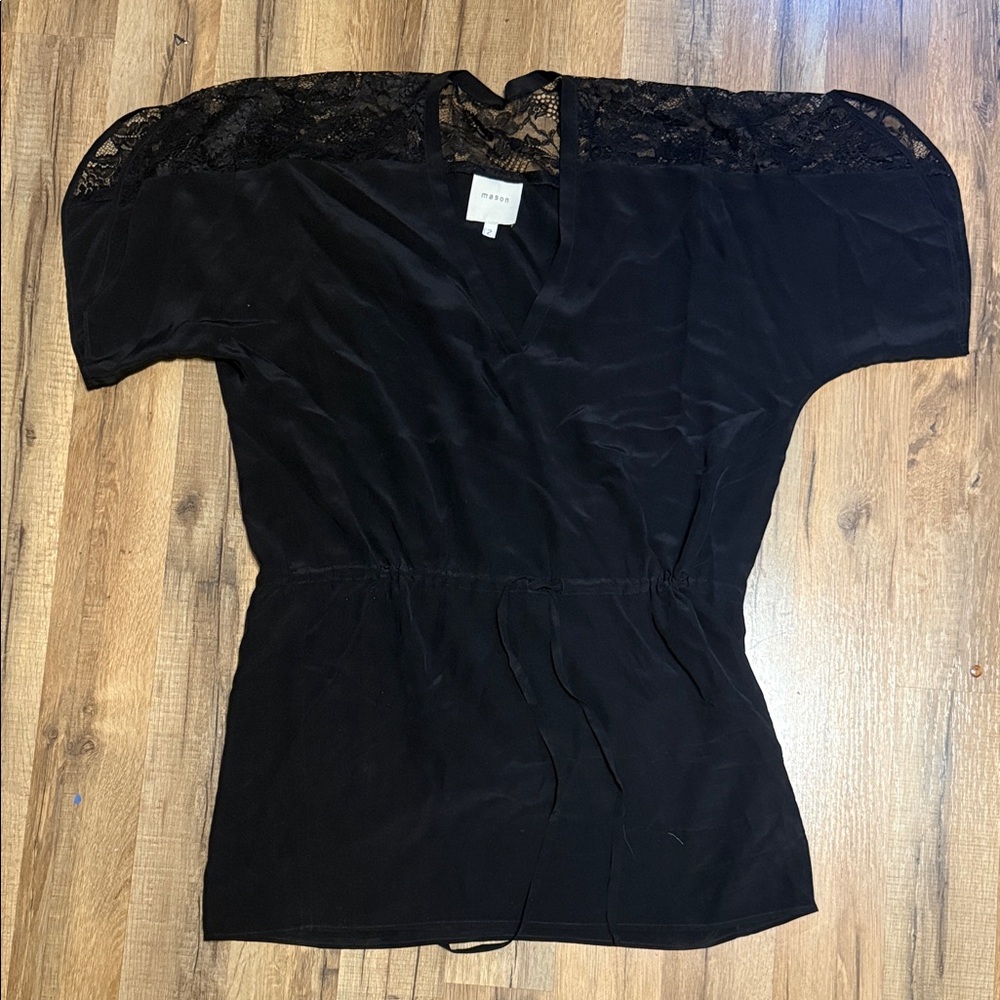 Mason Black Lace V-Neck Top